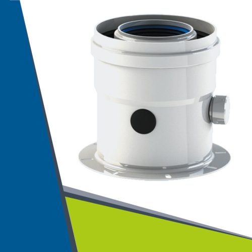 Indító idom mérőponttal,  karimával 60/100 apa (Thermomax)