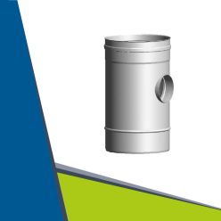   INOX sülyesztett bekötő T-idom 90° gyűjtőkéményhez DN150/80