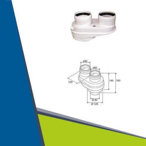 Bosch osztó idom 80/125-ről 2x80-ra