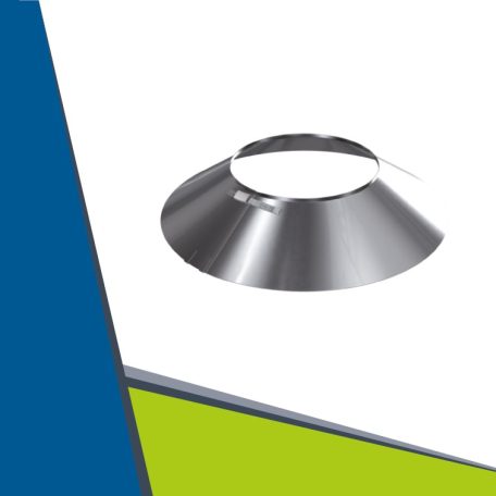 INOX  esővédő gallér kürtőfedélhez D125