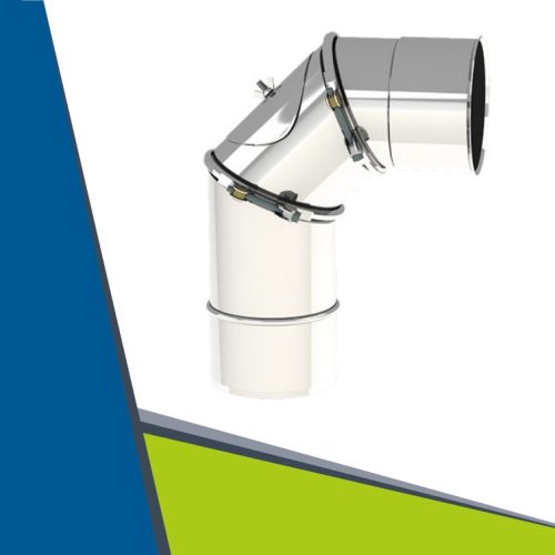 INOX állítható könyök tisztító nyílással 0-90° D150 (gravitációs)