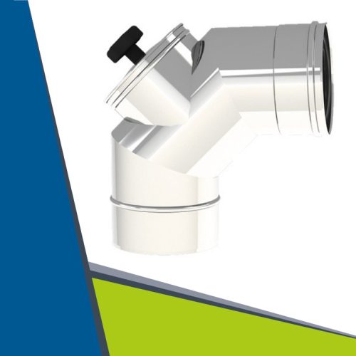 INOX ellenőrző könyök 90° D80 T300 tömítéssel