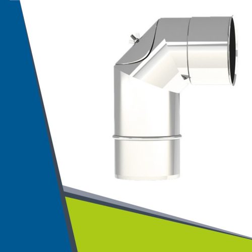 INOX ellenőrző könyök 90° D150 (gravitációs)