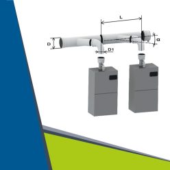   Kaszkád szett 2db-os D125/100mm visszaáramlást gátló szeleppel,ellenőrző könyökökkel 
