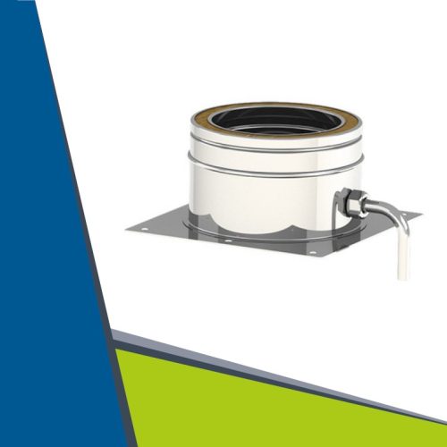 INOX/INOX indító alapidom kondenz elvezetéssel D150/200 (gravitációs)