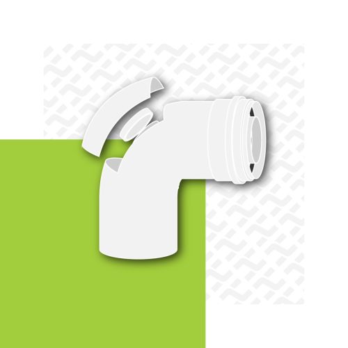 PPs/Alu elbow with revision 90° D80/125