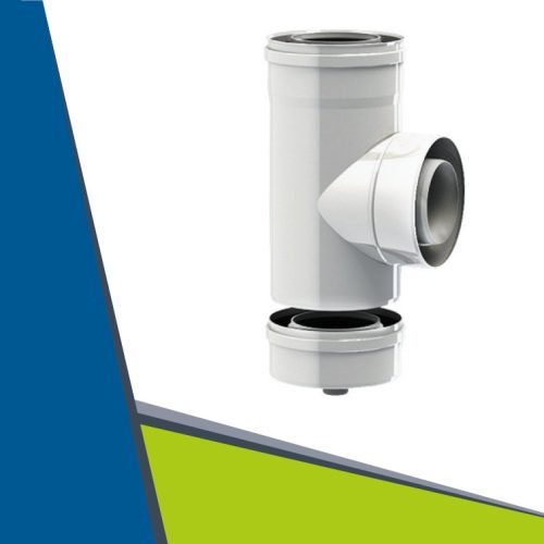 PPs/Alu T-pipe with revision and measurement point D60/100