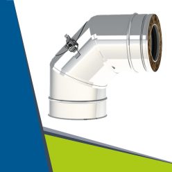 PPs/INOX insulated elbow with revision 93° D110/160