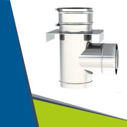   PPs/INOX szigetelt levegőbeszívó,átalakító idom tartó lemezzel D80/130 - 80/125