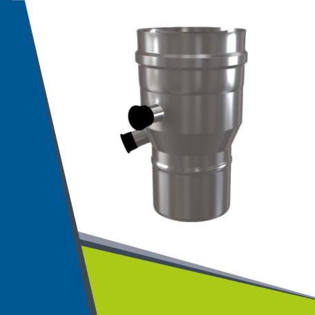 INOX/INOX insulated reducer from twin-wall to twin-wall 60/100-ról 80/125-re, mérőpontokkal