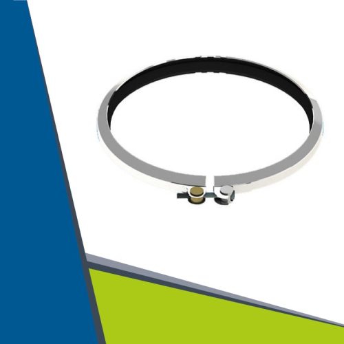 INOX összefogó csőbilincs tömítéssel D200 (túlnyomásos)
