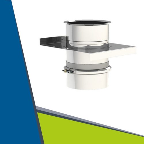 INOX tartóelem dilatációs cső rögzítővel D130 (túlnyomásos)