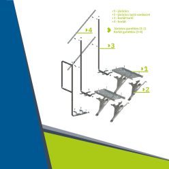   Tető járórács korlát garnitúra horganyozva /2 oszlop + 2 cső/